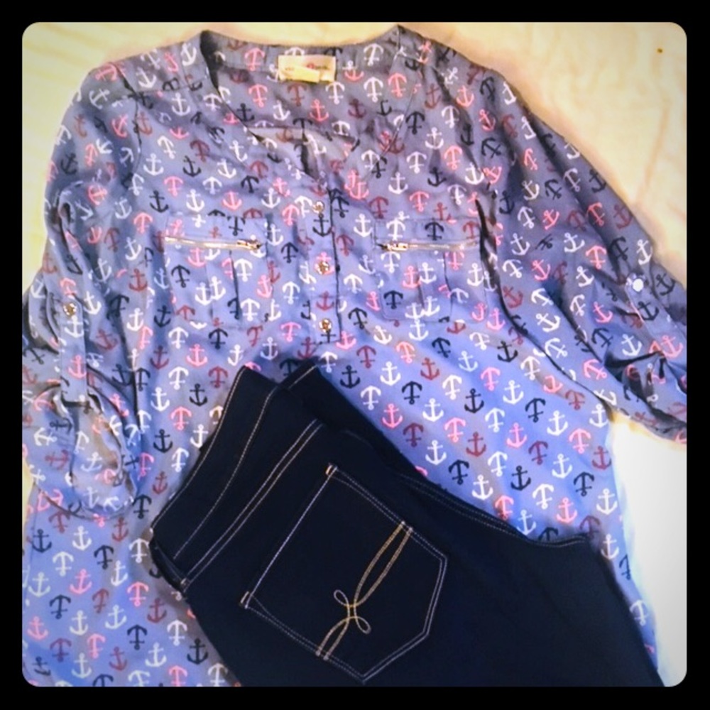 Anchor print Top. XL
